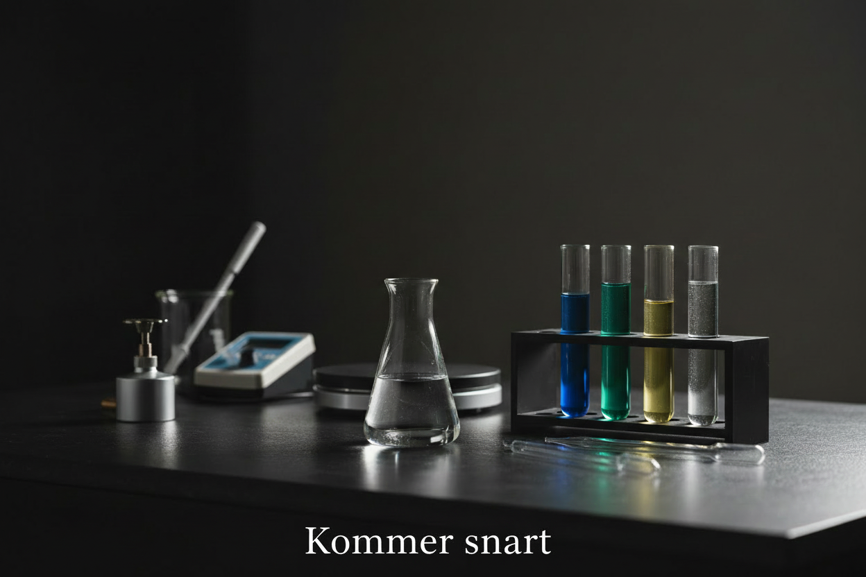 Svart bänk med E-kolv och Kommer snart